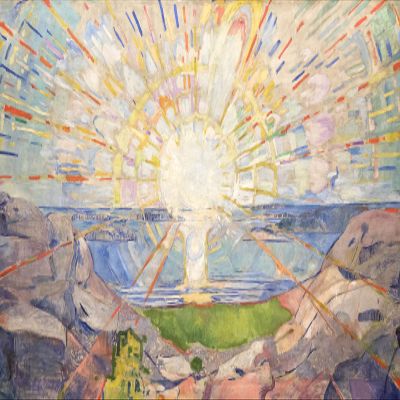 Textured Paper - Edvard Munch - The Sun (1911) Photo Poster Painting Art Print - Size: 18 x 12 Inches