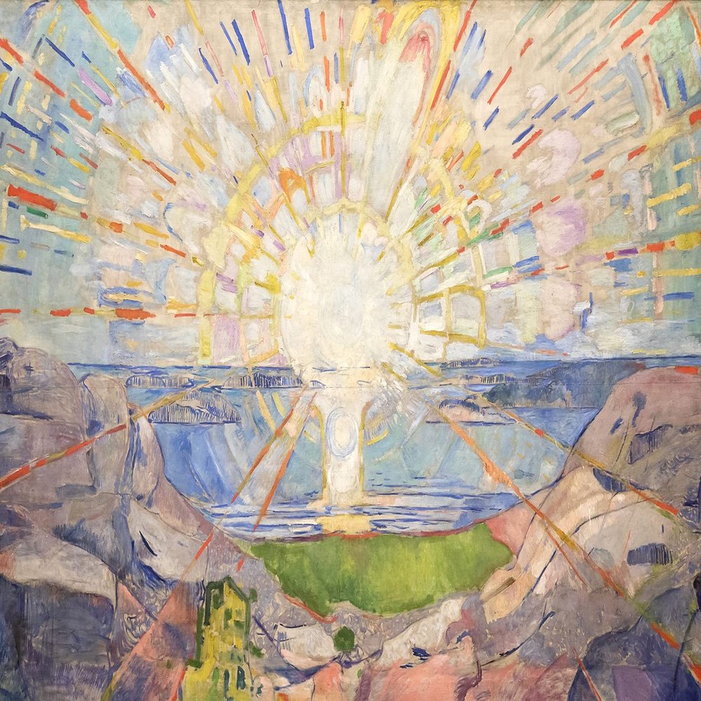 Textured Paper - Edvard Munch - The Sun (1911) Photo Poster Painting Art Print - Size: 18 x 12 Inches