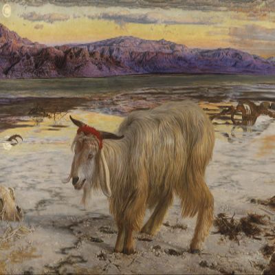 Textured Paper - William Holman Hunt - The Scapegoat (1854) Photo Poster Art Print Painting - Size: 18 x 12 Inches