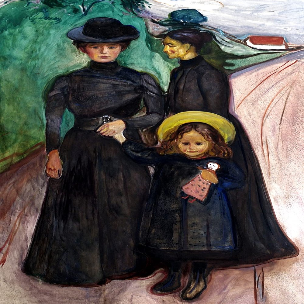Textured Paper - Edvard Munch - The Book Family (1903) Photo Poster Painting Art Print - Size: 18 x 12 Inches