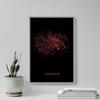 Textured Paper - Augusta, Georgia, USA Original Map Design Red Splatter - Art Print Poster Photo Gift - Size: 18 x 12 Inches view 3