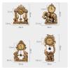 TOMYEUS Table Clock Pendulum Clock Desktop Desktop Elephant Clock Clock Ornaments Home Living Room Retro Wood Old-Fashioned Clock Desk Clock (Color : E) view 2