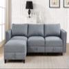 Convertible Sectional Sofa Couch,Modular L Shaped Couch with Reversible Chaise Storage Seat and Ottomans, Grey Fabric, Perfect for Small Space view 1