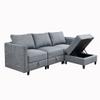 Convertible Sectional Sofa Couch,Modular L Shaped Couch with Reversible Chaise Storage Seat and Ottomans, Grey Fabric, Perfect for Small Space view 3