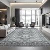 Rugland 6x9 Rug - Stain Resistant Washable Rug, Anti Slip Backing Rugs for Living Room, Vintage Tribal Area Rugs (TPR07-Grey, 6'x9') view 1