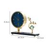 TOMYEUS Table Clock Desk Clock Living Room Home Fashion Clock Ornament Sitting Table Clock Simple High-Grade Marble Countertop Desk Clock (Color : Orange) view 2