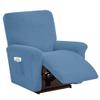 4-Pieces Soft Recliner Cover Super Stretch Non Slip Recliner Chair Cover Solid Color Recliner Sofa Cover for Living Room Bedroom Furniture -Blue-1 view 1