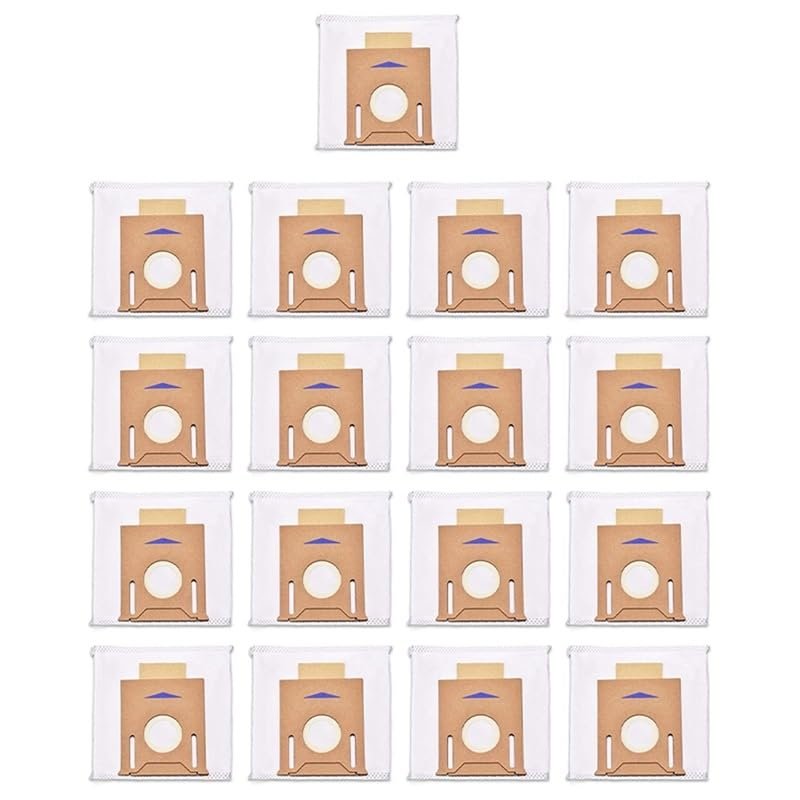17 Pack T8 Vacuum Dust Bags for Ecovacs Deebot Ozmo T8 & T8 AIVI Robot Vacuum Cleaner with Auto-Empty Station (Color : White Brown)