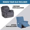 4-Pieces Soft Recliner Cover Super Stretch Non Slip Recliner Chair Cover Solid Color Recliner Sofa Cover for Living Room Bedroom Furniture -Grey-2 view 4