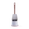 TOMYEUS Toilet Brush Toilet Brush Toilet Cleaning Set Home Toilet Long Handle Silicone Brush with Base Deep Cleaning Brush (Color : Pink) view 1