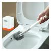 TOMYEUS Toilet Brush Toilet Brush No Dead Angle Home Wash Toilet Set Wall-Mounted Free Punch with Base Soft Brush Plastic Brush Deep Cleaning Brush (Color : Orange) view 4
