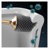 TOMYEUS Toilet Brush Toilet Brush No Dead Angle Home Wall-Mounted Toilet Toilet Cleaning Long Handle Silicone Toilet Brush Deep Cleaning Brush (Color : White, Size : Gold) view 4