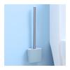 TOMYEUS Toilet Brush Toilet Brush Household Punch-Free Toilet Toilet Brush Wall Hanging Long Handle Toilet Cleaning Silicone Set Deep Cleaning Brush (Color : Wall Mount Blue A) view 1