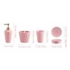 moisture Soap Dispenser Set Household Ceramic Soap Dispenser, Toothbrush Holder, Mouthwash Cup, Soap Dish, Five-Piece Bathroom Set Home Soap Dispenser (Color : Pink) view 2