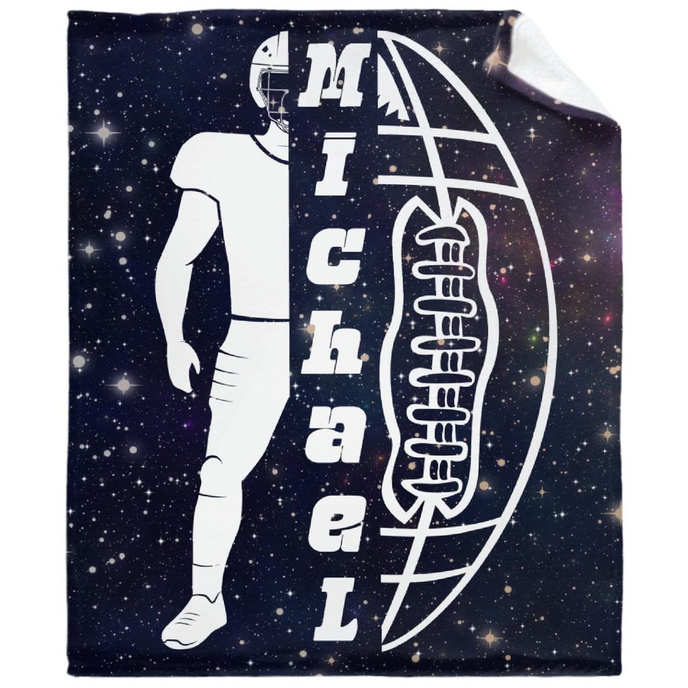 Football Custom Name Custom Blanket with Words Picture Collage Soft Customized Blankets Birthday Throw Personalized Gifts for Family Mom Kids Dogs Friends Lover 120 in x 90 in Extra Large for Family