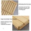 ZXCVBAS Bamboo Bath Mat,Teak Shower Mat,Wood Bath Mat,Wood Shower Mat - Non Slip Indoor Or Outdoor Shower Mat,Waterproof Mat for Spa, Sauna, Kitchen Or Camp Shower,Customizable,80x80cm/31x31in view 2