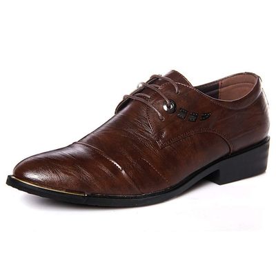 HOOENG Dress Oxford for Men Lace Up Cap Round Toe Derby Shoes Anti-Slip Low Top Non Slip Rubber Sole Classic (Color : Brown, Size : 10)