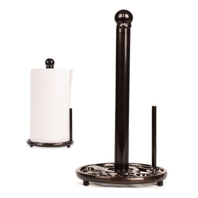 MINLUFUL Vintage Paper Towel Holder - Cast Iron Kitchen Countertop Decor, Easy Tear, Coffee Gold