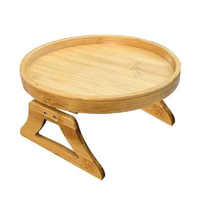 Arm Table Tray Folding Stand Sofa Rack Holder Made from Wooden Sturdy for Organizer Plate Fruit Glasses Bottles Remote Laptop Bed Home Picnic Beach Outdoor Party Decor on Size About 9.84 inch.