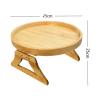 Arm Table Tray Folding Stand Sofa Rack Holder Made from Wooden Sturdy for Organizer Plate Fruit Glasses Bottles Remote Laptop Bed Home Picnic Beach Outdoor Party Decor on Size About 9.84 inch. view 2