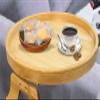 Arm Table Tray Folding Stand Sofa Rack Holder Made from Wooden Sturdy for Organizer Plate Fruit Glasses Bottles Remote Laptop Bed Home Picnic Beach Outdoor Party Decor on Size About 9.84 inch. view 3