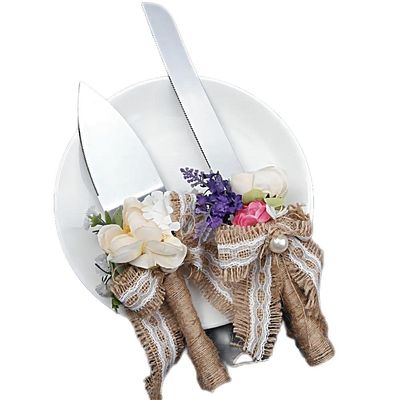 Country Style Wedding Cake Knife Shovel Server Set Silverware Stainless Wedding Party Thanksgiving Christmas (R)