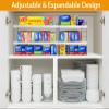 2 Pack Pantry Organization and Storage, Expandable Foil and Plastic Wrap Organizer, Adjustable Kitchen Wrap Organizer Rack for Cabinet, Foil Saran Wrap Holder Shelf for Sandwich Plastic Bags Box, view 2