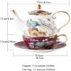 CFLNYC Porcelain Teapot and Teacup for One Set, Teapot with Cup and Saucer Set, Suitable for Milk, Tea, and Coffee Server (Color : Purple) view 2