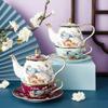 CFLNYC Porcelain Teapot and Teacup for One Set, Teapot with Cup and Saucer Set, Suitable for Milk, Tea, and Coffee Server (Color : Purple) view 3