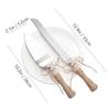 Country Style Wedding Cake Knife Shovel Server Set Silverware Stainless Wedding Party Thanksgiving Christmas (B) view 3