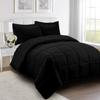 Luxury - Hotel Quality- 800 Thread Count 100% Organic Cotton 500 GSM Fiber Fill 1pc Comforter Box Stitched Down Alternative Oversized King 132" x 120" Inches, Comforter, Black Solid view 3