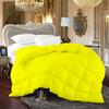Luxury - Hotel Quality- 800 Thread Count 100% Organic Cotton 500 GSM Fiber Fill 1pc Comforter Box Stitched Down Alternative Oversized King 132" x 120" Inches, Comforter, Yellow Solid view 1