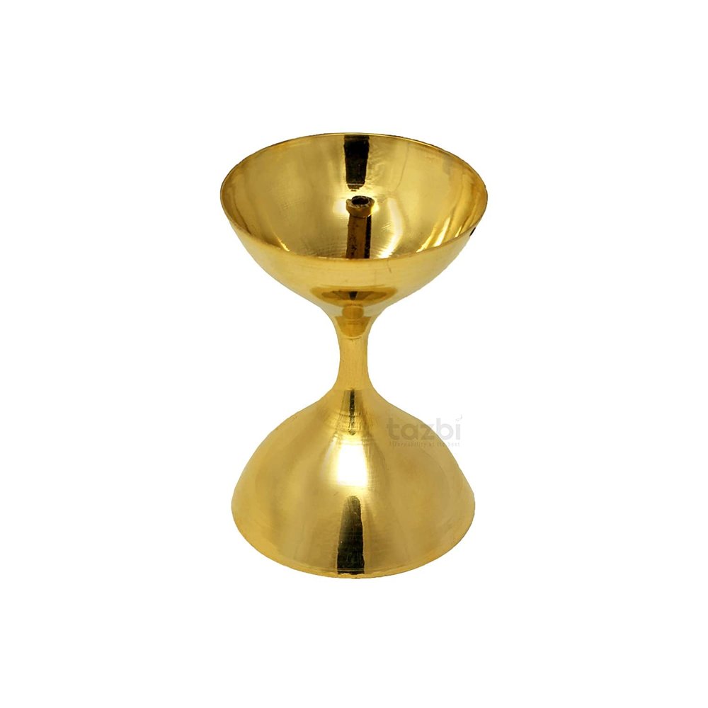 Brass Deep Diya/Samai Deep/Pyali Deep Diya (Non Detachable) (Set of 1, Height 8 cm)