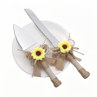 Country Style Wedding Cake Knife Shovel Server Set Silverware Stainless Wedding Party Thanksgiving Christmas (F)