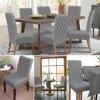 Abstract Retro Geometric Morocco Grey Summer Wave Texture Dining Chair Cover Set of 6,Stretch Chair Protectors Slipcover,Spandex Kitchen Chair Seat Back Cushion Slip Cover for Dining Room,Party view 3