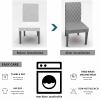 Abstract Retro Geometric Morocco Grey Summer Wave Texture Dining Chair Cover Set of 6,Stretch Chair Protectors Slipcover,Spandex Kitchen Chair Seat Back Cushion Slip Cover for Dining Room,Party view 4