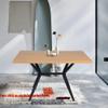 48" Rectangular Dining Table, Modern Wood Kitchen & Coffee Table with Cross Metal Legs, Nordic Oak Design for Cafe, Restaurant, Wine Bar, Home Office, Conference Room, Seats 4-6 view 1