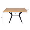 48" Rectangular Dining Table, Modern Wood Kitchen & Coffee Table with Cross Metal Legs, Nordic Oak Design for Cafe, Restaurant, Wine Bar, Home Office, Conference Room, Seats 4-6 view 2