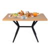 48" Rectangular Dining Table, Modern Wood Kitchen & Coffee Table with Cross Metal Legs, Nordic Oak Design for Cafe, Restaurant, Wine Bar, Home Office, Conference Room, Seats 4-6 view 4