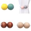 2pcs Magnetic Curtain Tieback Holder Buckle Clip Wooden Ball Decorative Tie Back for Window Strap Draperies Curtain Accessories,D view 2
