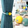 2pcs Magnetic Curtain Tieback Holder Buckle Clip Wooden Ball Decorative Tie Back for Window Strap Draperies Curtain Accessories,D view 4
