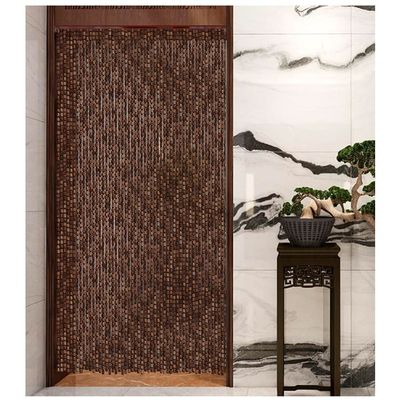Bamboo Bead Curtain - Bohemian Doorway Beads, Window Front Door Decor, Room Divider, Ventilation & Heat Insulation, Window Treatment or Wall Art (Color : Coffee, Size : 50 Strands/90x180cm)