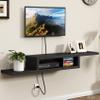 ChooChoo Floating TV Stand Shelf, Wall Mount Entertainment Center, 60 Media Console Stand for Living Room, Bedroom, Black view 1