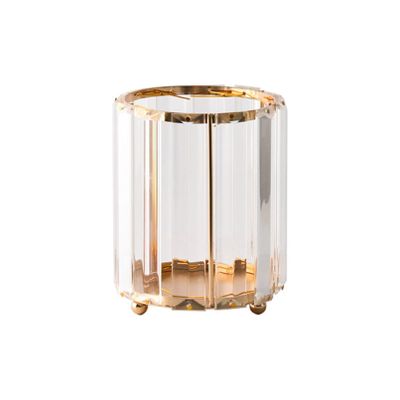 AETVRNI Rectangular Gold Paper Tissue Box, Decorative Napkin Acrylic Storage Box, Facial Tissue Holder for Bathroom Dresser Night Stand Desk Table Office Home Decor,Gold,Storage Bucket Round