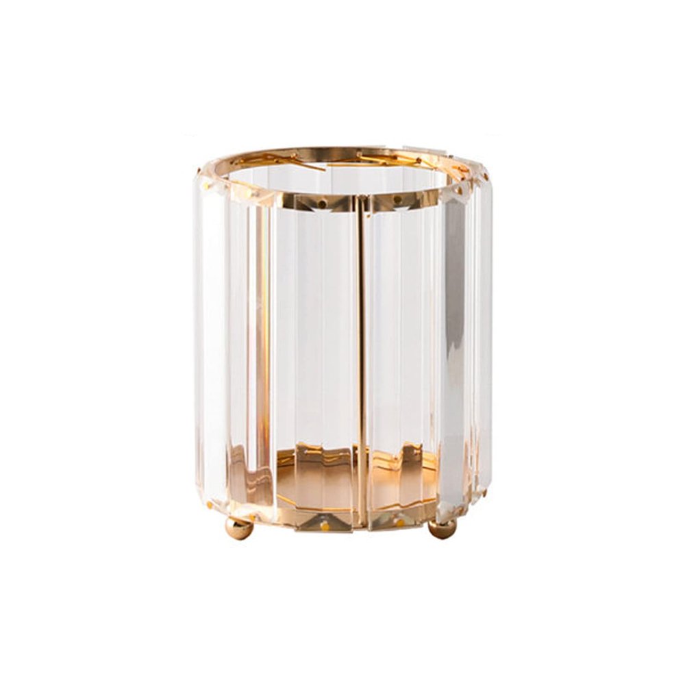 AETVRNI Rectangular Gold Paper Tissue Box, Decorative Napkin Acrylic Storage Box, Facial Tissue Holder for Bathroom Dresser Night Stand Desk Table Office Home Decor,Gold,Storage Bucket Round