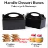 Happyhiram Black 25 CT 6 Inch Candy Boxes Party Favors Stripes Paper Cookie Gift Bags with Handles Gable Boxes Goodie Snack Bags for Graduation Birthday Party view 2