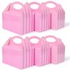 Happyhiram 25 Pcs Party Treat Boxes Pink for Girls, 6 Inch Valentines Candy Boxes Party Favors with Handle Paper Cookie Gift Bags Gable Boxes Snack Goodie Bags for Kids Unicorn Peppa Pig Barbie Theme Birthday Baby Shower Bridal Shower view 1