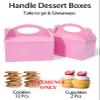 Happyhiram 25 Pcs Party Treat Boxes Pink for Girls, 6 Inch Valentines Candy Boxes Party Favors with Handle Paper Cookie Gift Bags Gable Boxes Snack Goodie Bags for Kids Unicorn Peppa Pig Barbie Theme Birthday Baby Shower Bridal Shower view 2
