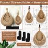 Honeydak Boho Decor Hanging Wall Baskets for Kitchen 3 Pack Teardrop Baskets with Hooks Storage Fruit Onion Vegetable Potato for Home 3 Sizes(Light Linen,Teardrop,Cotton Rope) view 2