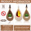 Honeydak Boho Decor Hanging Wall Baskets for Kitchen 3 Pack Teardrop Baskets with Hooks Storage Fruit Onion Vegetable Potato for Home 3 Sizes(Light Linen,Teardrop,Cotton Rope) view 4